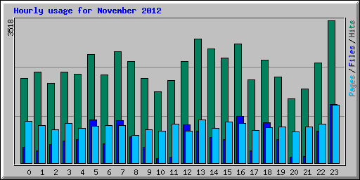Hourly usage for November 2012